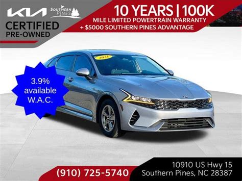 Southern pines kia - Southern Pines Nissan Kia. 4.6. 290 Verified Reviews. 3,162 Favorited the service shop. New Car Sales: (910) 597-0469 Used Car Sales: (910) 537-2153 Service: (910) 463-9596. Open until 7:30 PM. 10910 S US Highway 15 501 Southern Pines, NC 28387. Website. 